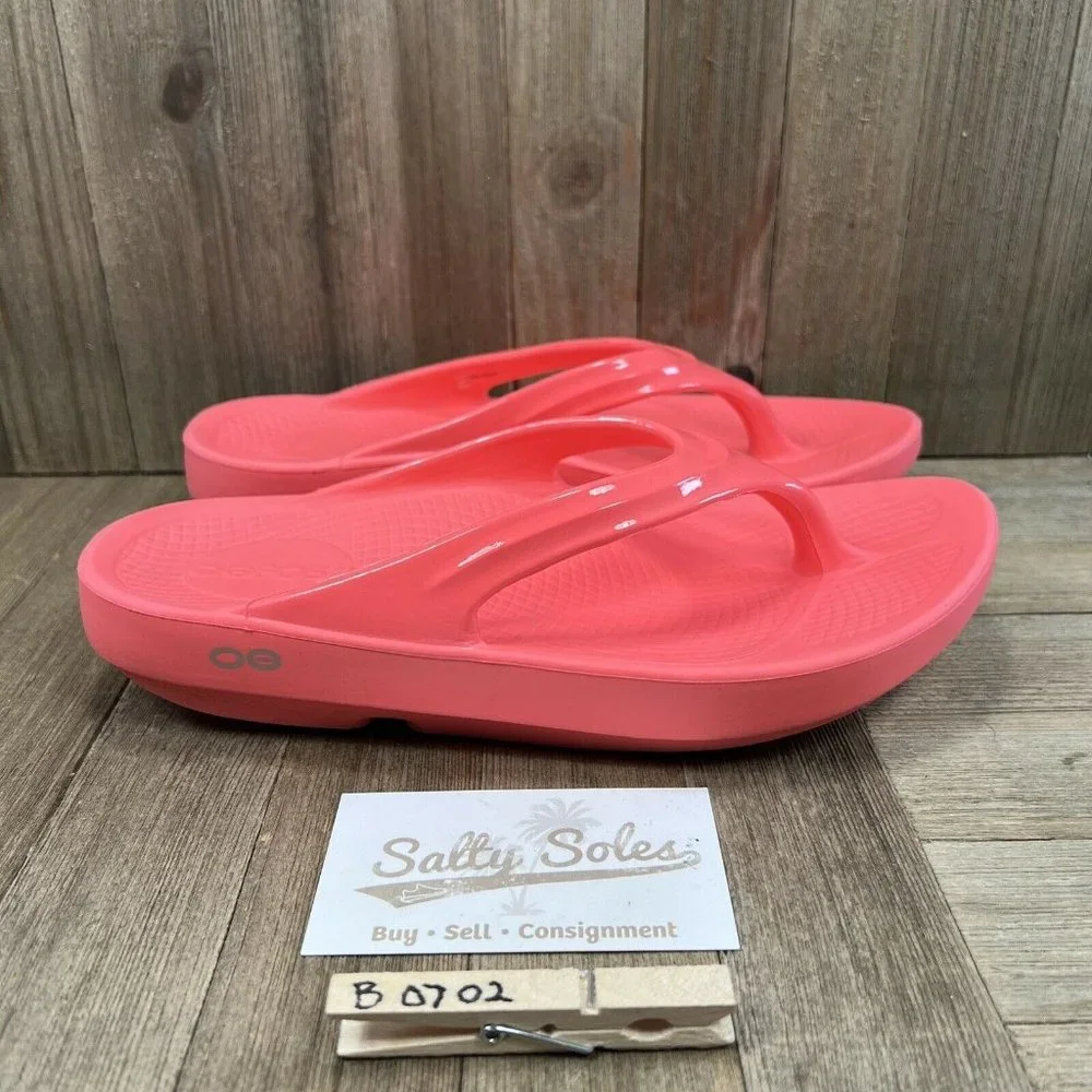 Oofos Oolala Pink Comfort Recovery Thong Flip Flop Sandals Women's 7 / 38_9
